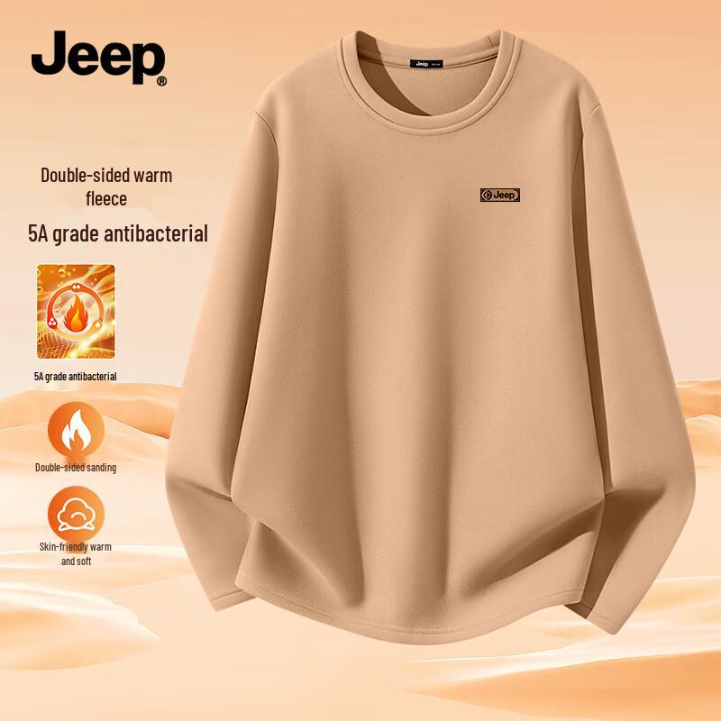 Jeep Мужская термофутболка с длинным рукавом и флисовой подкладкой