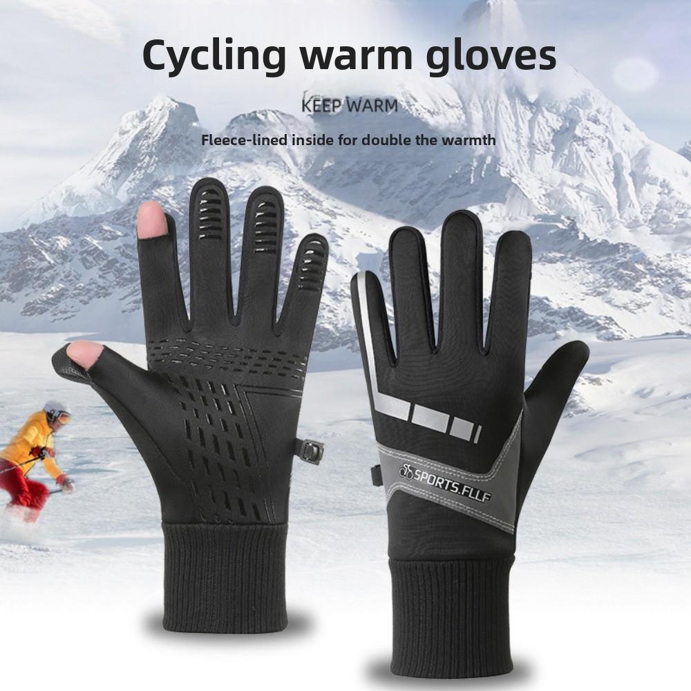 Anti-slip Thick Cycling Gloves Warm Outdoor Gloves Winter Cycling Gloves Outdoor