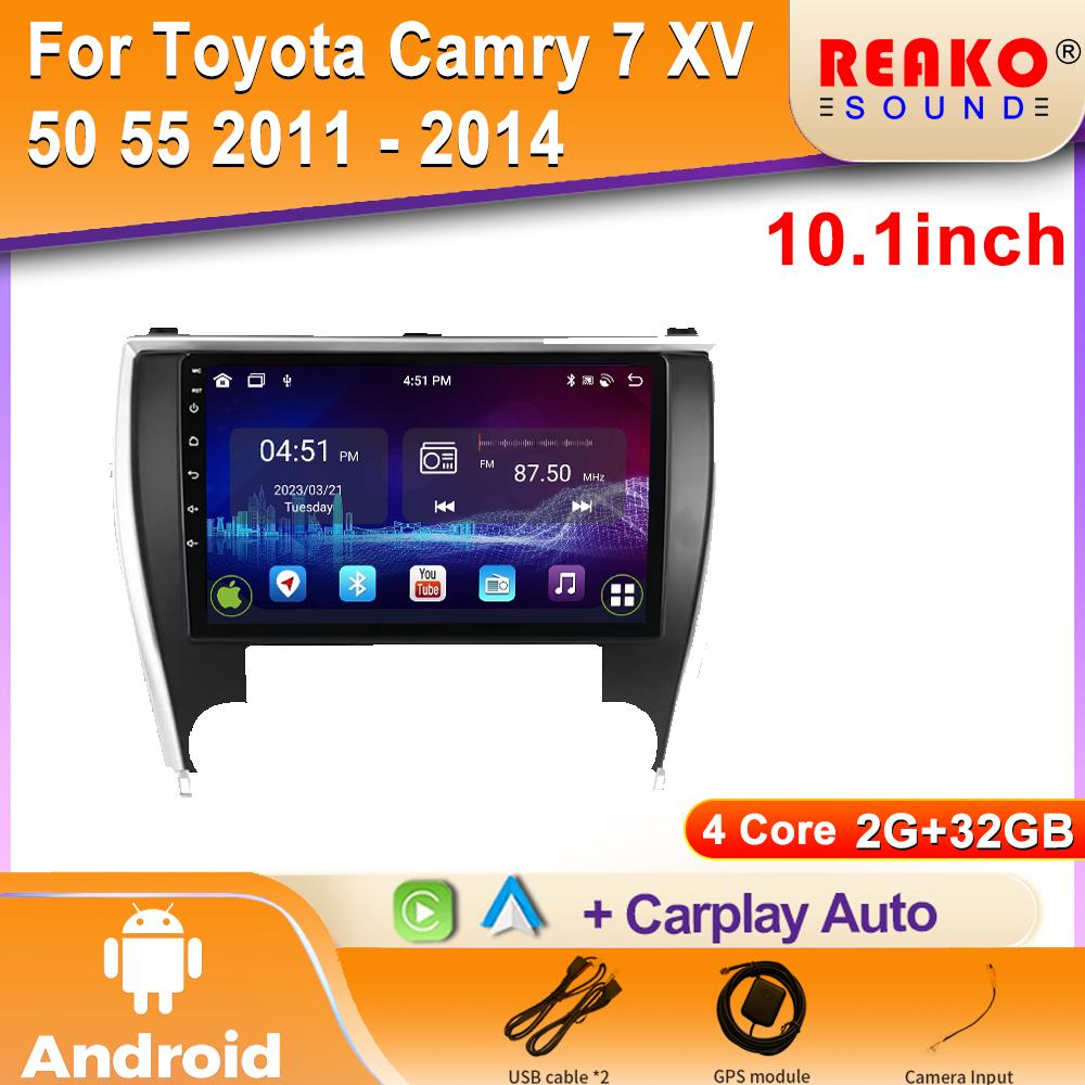Для Toyota Camry 7 XV 50 55 2011 - 2014 Android Car Radio Multimedia Navigation 4G GPS CarPlay Wireless Stereo 2 Din Screen