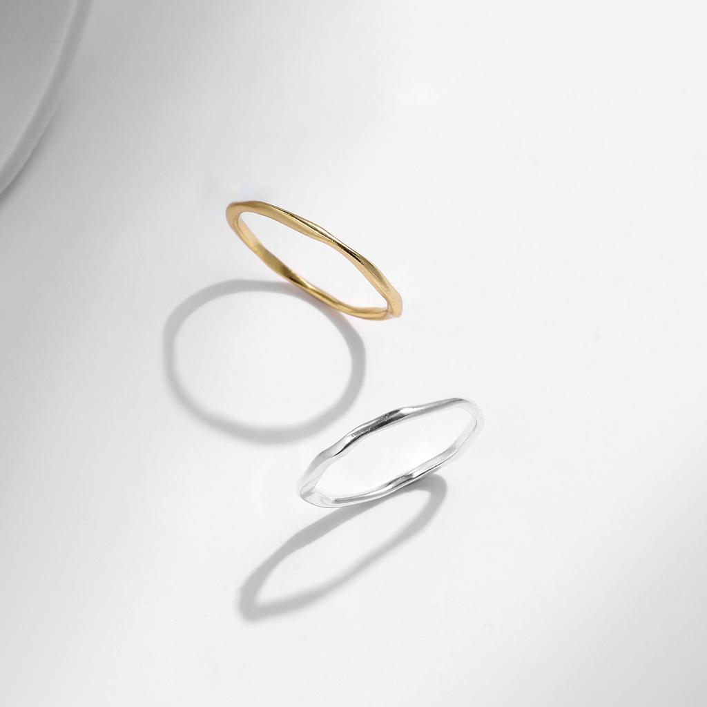 MODIAN 925 Silver Simple Geometric Line Twisted Ring Trendy Stackable Gold Fine Jewelry For Women Party Gifts