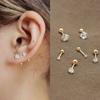 1piece 20G Bar Stainless Steel Screw Piercing Zircon Ear Tiny Stud for Women Men Tragus Cartilage Standard Lobe Daith Earring