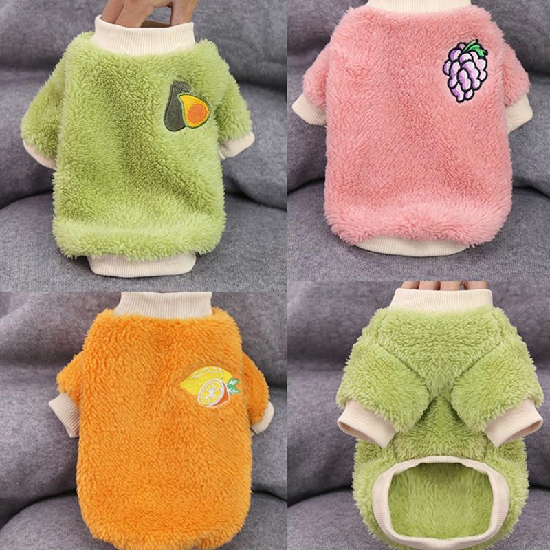 Soft Fleece Dog Clothes Winter Warm Velvet Dog Hoodies Sweater Cute Puppy Small Dogs Kitten Clothes Pullover Pet Supplies