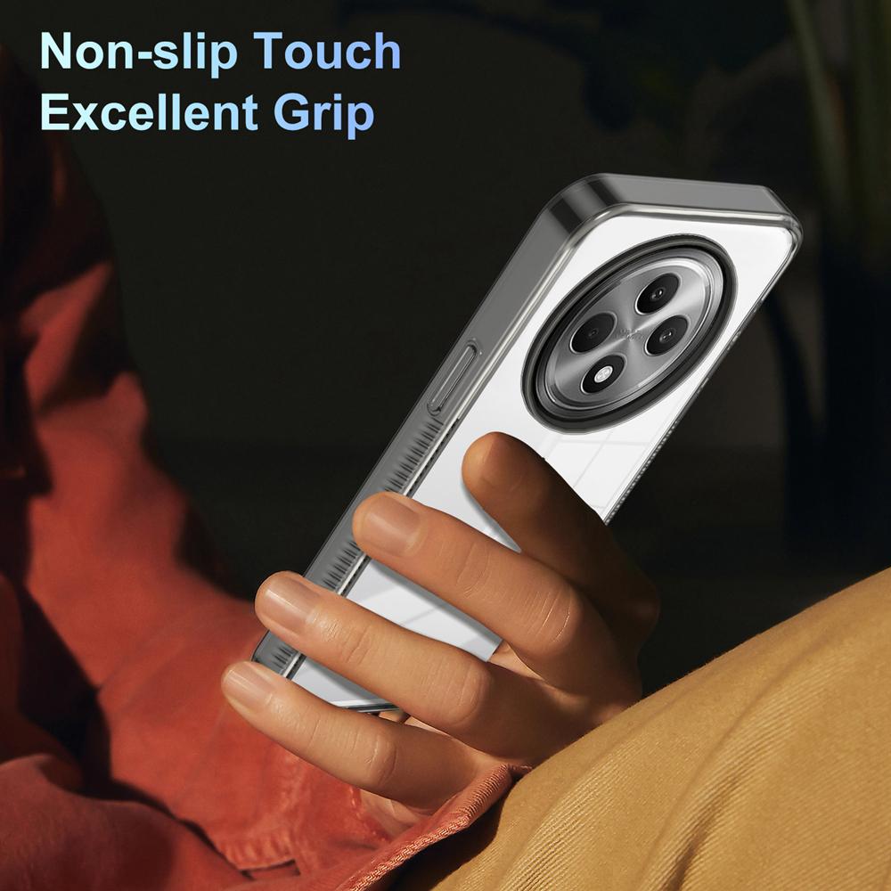 KEYSION Прозрачный чехол для телефона OPPO Reno12 F 5G Мягкий ТПУ+ПК Нескользящий HD Прозрачный Ударопрочный Чехол для телефона для OPPO Reno 12F 5G