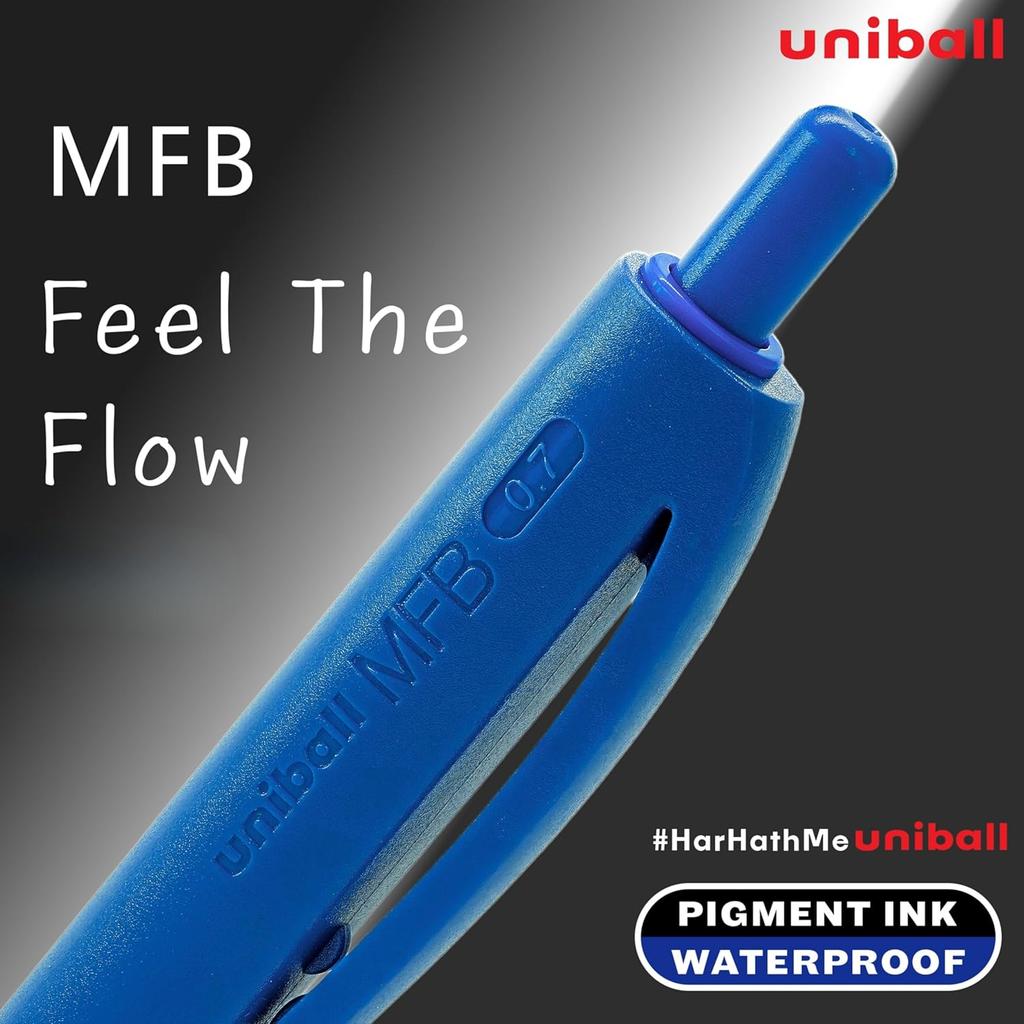 Uni-Ball MFB Черная шариковая ручка 0,7 мм Упаковка 1 x 12 ручек | Выдвижная ручка для офиса, школы и дома