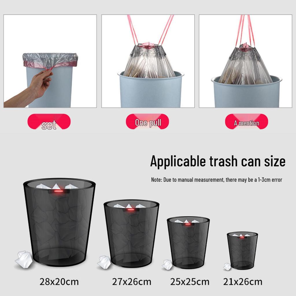 Large Disposable Drawstring Garbage Bags for Household Use