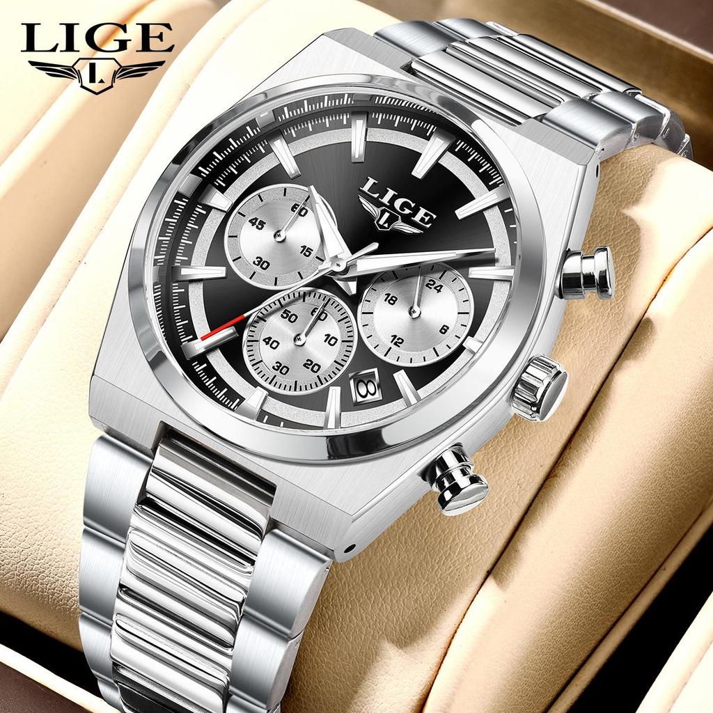 LIGE Новые мужские часы Лучший бренд Простые модные наручные часы Светящиеся водонепроницаемые мужские кварцевые часы