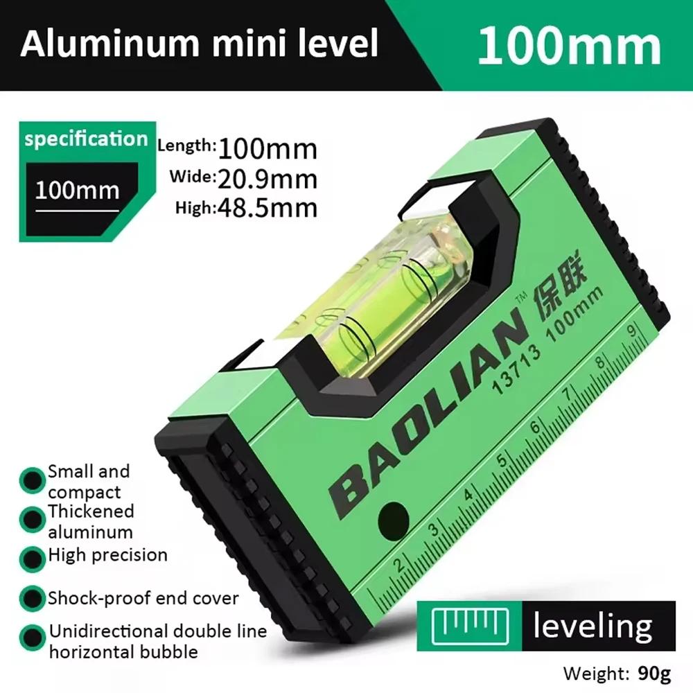 Новый высокоточный спиртовой уровень, сильный магнитный мини-многофункциональный линейка из алюминиевого сплава, декоративный спиртовой уровень, специальный инструмент