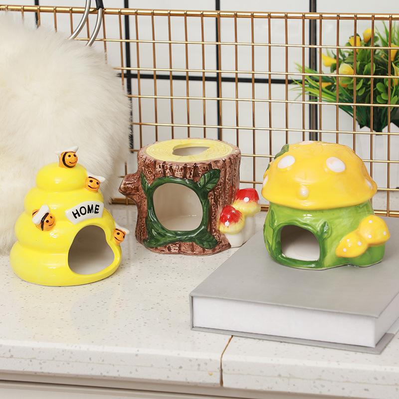 Новый Four Seasons Universal Forest Tree Stump Mushroom Hamster Nest Creative Hamster Ceramic Nest Cool Sleeping Nest for Pets