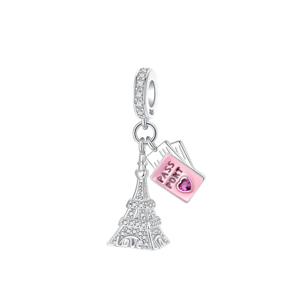 Медная Архитектура Замок Башня Колесо Обозрения Шармы Подходят для Оригинальных Подвесок Браслетов Ожерелий Женские DIY Изысканные Ювелирные Изделия