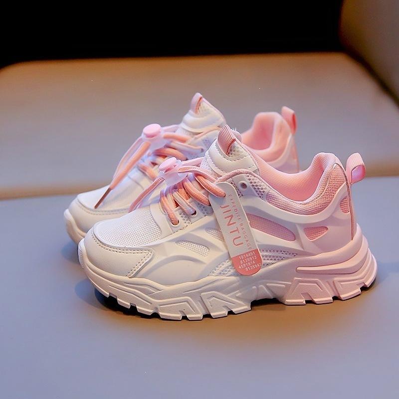 Kids Summer Breathable Mesh Sneakers Unisex Fashion Gradient Dad Shoes Lightweight Casual Running Shoes For Boys And Girls