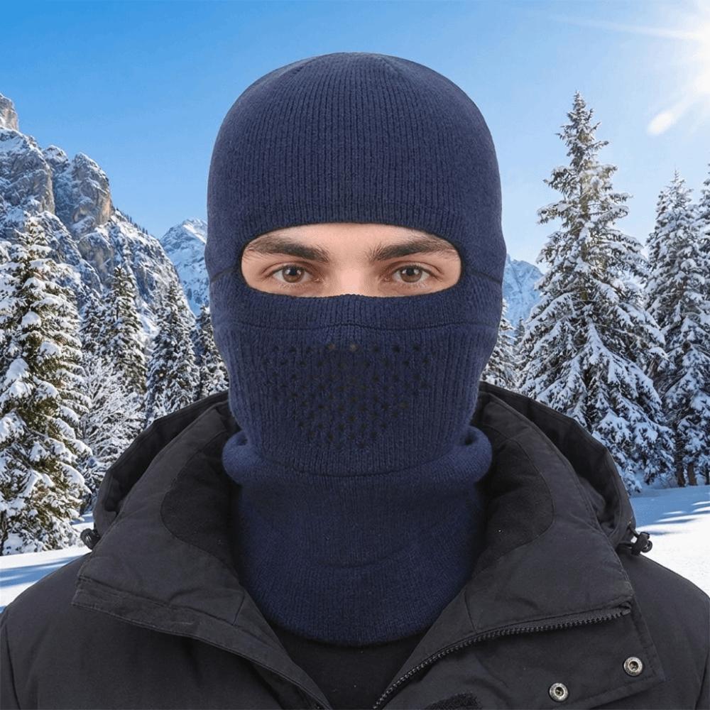 Ear Protection Knitted Balaclava Hat Thickened Winter Pullover Cap Simple Men Beanies Hat Male