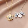 Open Locket Butterfly Pendant Necklace Birthday Party Jewelry I Love Heart Accessories