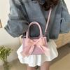 Spring New Style Fresh and Sweet Beauty Single Shoulder Crossbody Bag Fairy Style Bow Handheld Trendy Square Bag