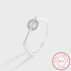 Fashion Sterling Silver Jewelry Ring for Women's Inlaid AAAA Zircon Ring Geometric Circle Sterling Silver Jewelry S925 Silver Gift