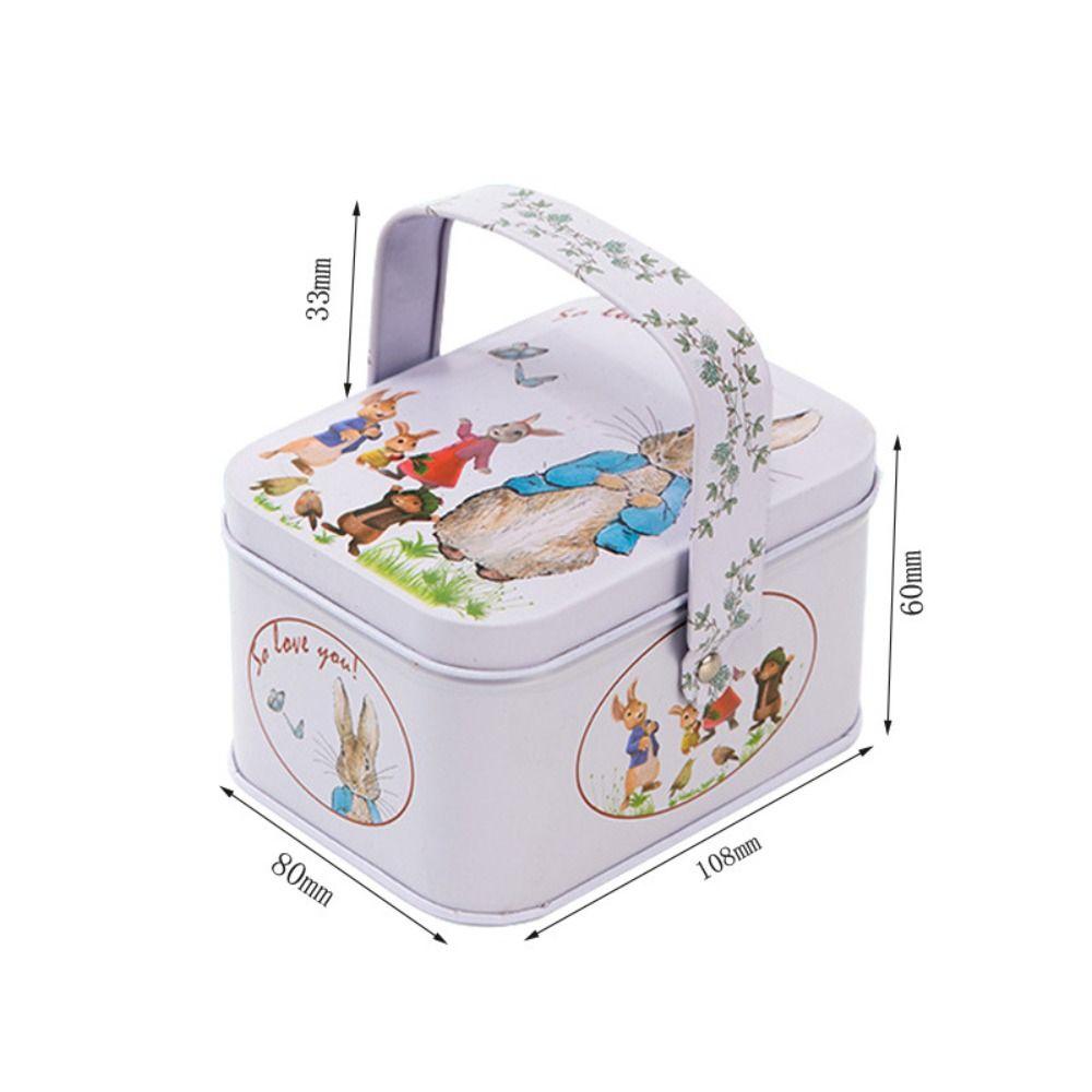 Tinplate Easter Tin Metal Box Easter Supplies Candy Box New Rabbit Storage Box