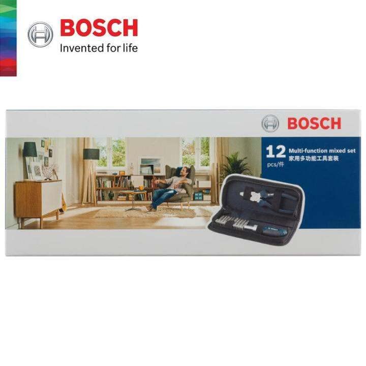 BOSCH Набор с сумкой для хранения 12-предметный Мультитул Отвертка, Биты, Плоскогубцы, (Номер продукта 2607017520)