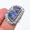 Натуральный содалит драгоценный камень 925 стерлинговое серебро ювелирное кольцо размер 7.5 T3R61