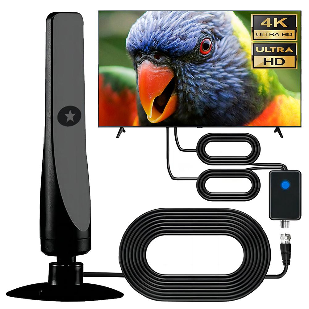 TV Digital Antenna Support 4K 1080P Suction Cup TV Antenna 50 Miles Range High Gain Aerial 25DBI Plug Play for Outdoor Indoor