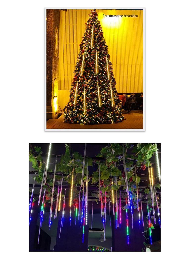 Solar-Powered LED Meteor Shower Lights: Waterproof, Colorful String Lights for Outdoor Decoration, Perfect for Festivals and Christmas Trees.