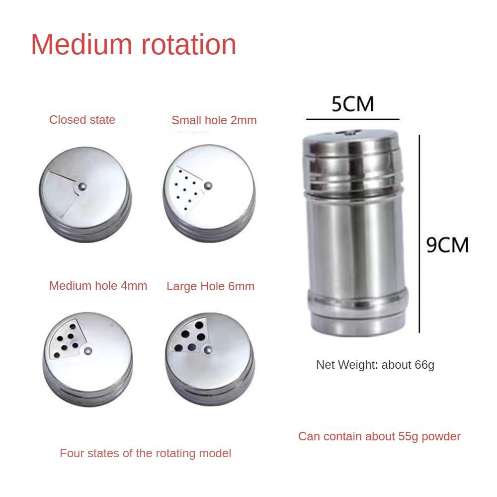 Бутылка для соли, сахара, вращающаяся крышка, многоцелевые кухонные гаджеты из нержавеющей стали, шейкер для специй и перца, банка для специй, банка для приправ