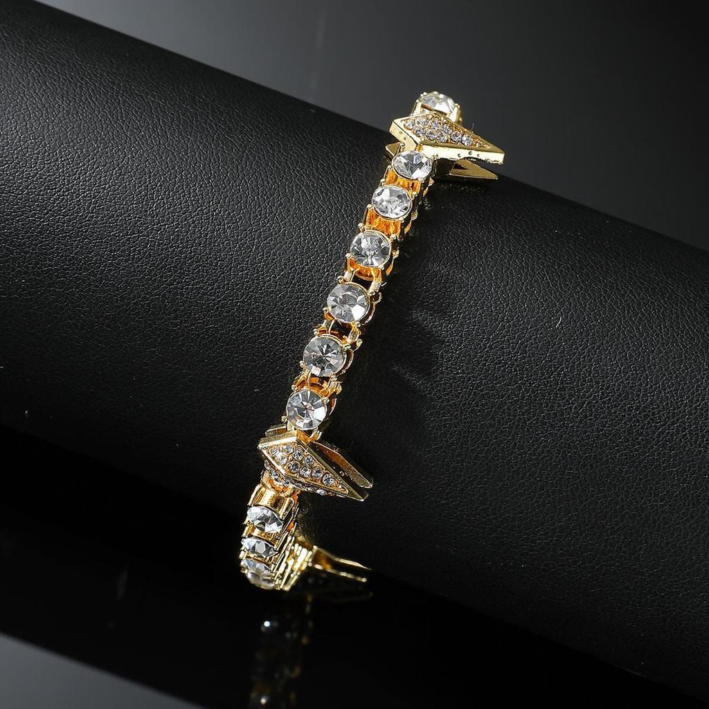 Мужской теннисный браслет и цепочка для свитера с бриллиантами в стиле «Черная пантера»