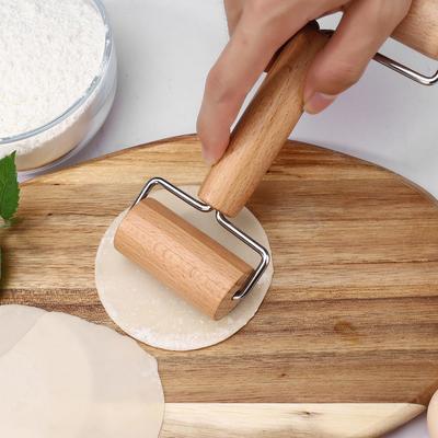 Буковый Двусторонний Скалка с Цельной Деревянной Ручкой для Теста для Пельменей и Выпечки