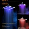 BAKALA  8 10 12 16 Inch Water Powered Rain Led Shower Head Bathroom 3 Colors Led Showerhead. Chuveiro Led