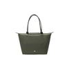 Longchamp Le Pliage Green 28 с длинными ручками Экологичная холщовая сумка-тоут через плечо "Пельмень" Средние женские сумки Лесно-зеленый 2605919479