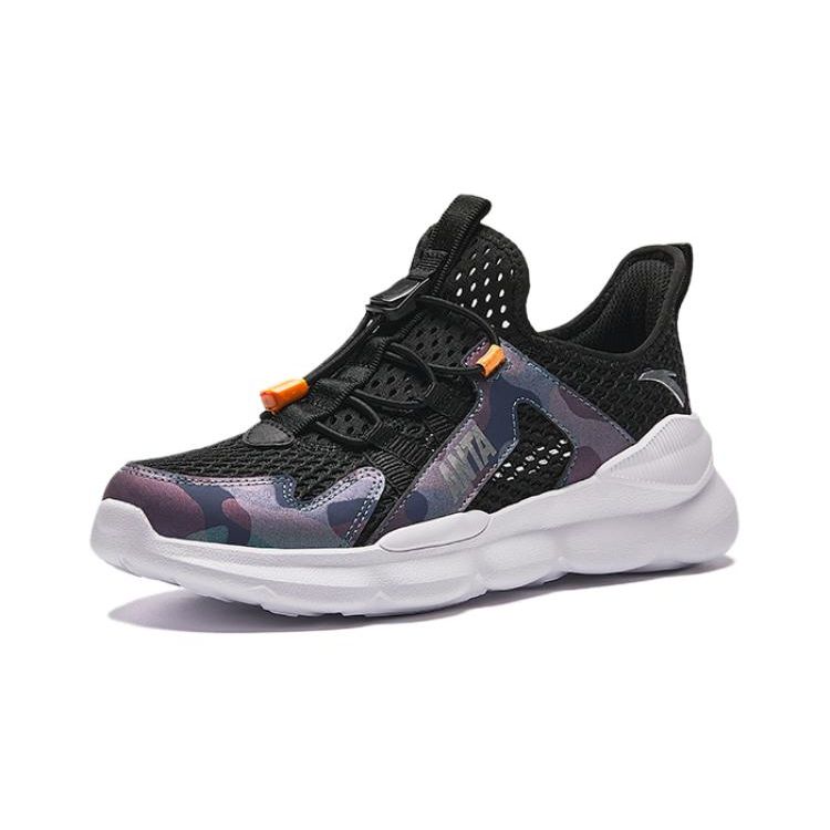 Anta Детская нескользящая износостойкая дышащая повседневная обувь Детская обувь Черный Серебристый A312428862-5