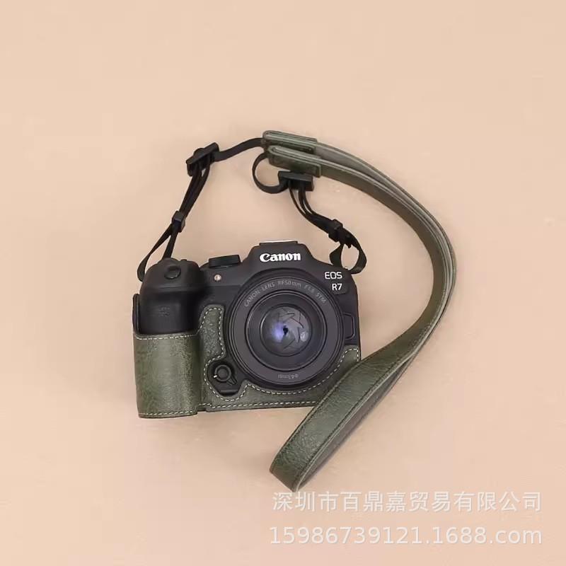 Получехол для камеры Canon EOS R7 с креплением на основание, чехол из ПУ-кожи, сумка для путешествий и фотосъемки