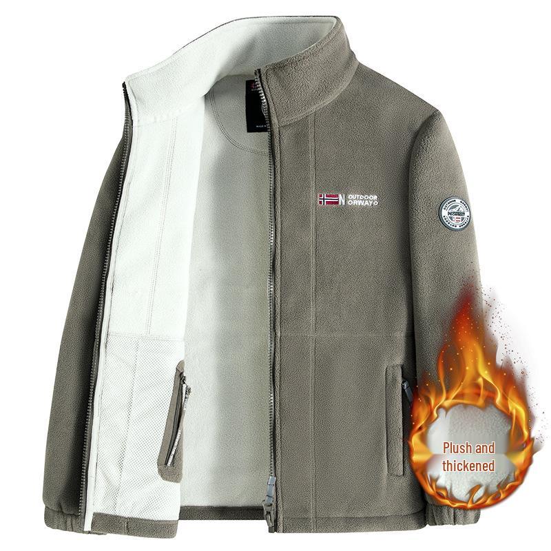 Высококачественная утолщенная норвежская зимняя куртка из флиса и хлопка с вышивкой и воротником-стойкой