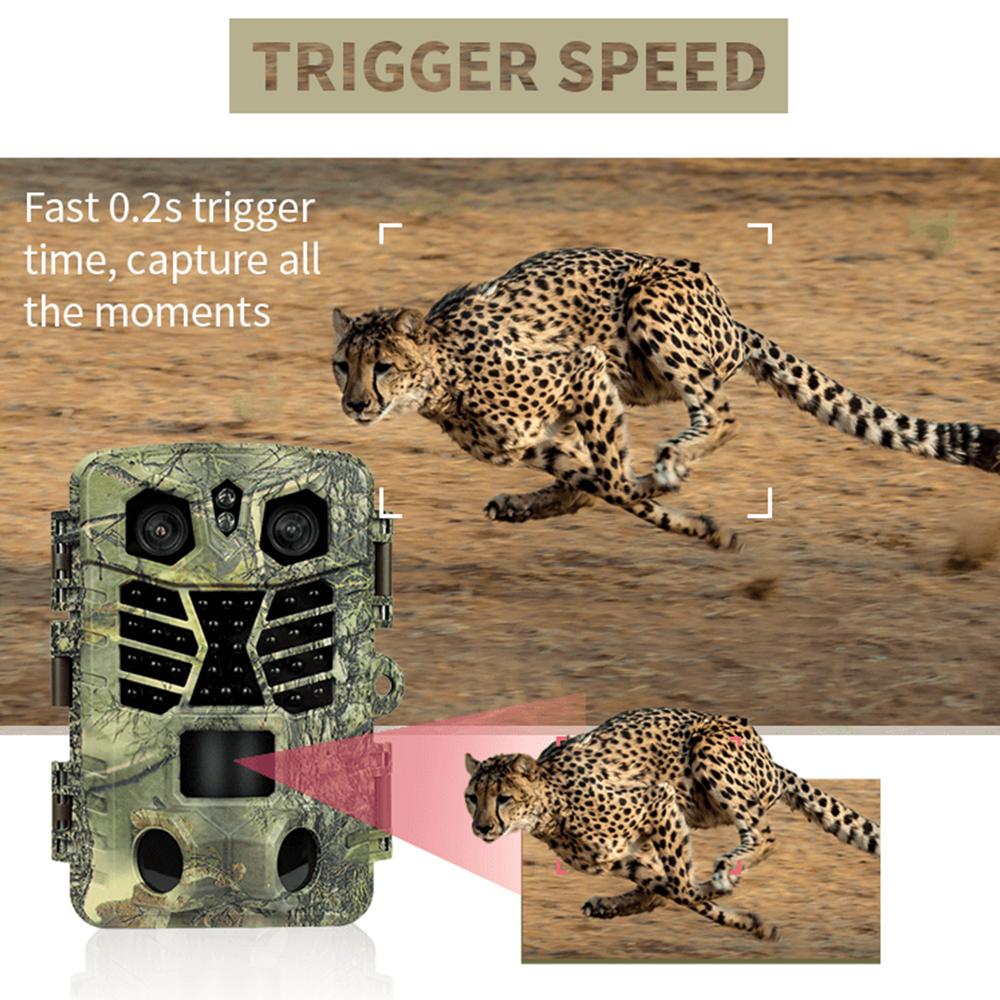 Камеры для наблюдения за дикой природой с функцией ночного видения, активируемой датчиком движения, водонепроницаемая камера для слежения 4K, 48 МП, дикая природа