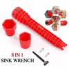 8 In 1 Sink Basin Multi-function Faucet Wrench Install Tap Spanner Installer Repair Tools Kit For Toilet Plumbing Bathroom