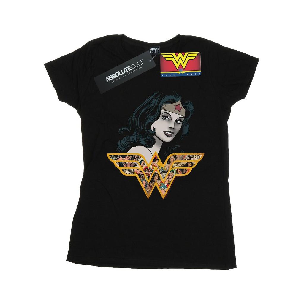 DC Comics Womens/Ladies Wonder Woman Retro Collage Cotton T-Shirt