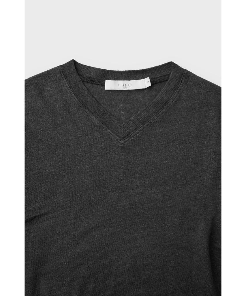 IROWOMEN Selhy Linen V-Neck Long Sleeve T-Shirt Iotas26102Bkx