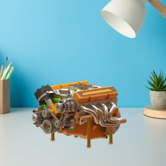 Модель двигателя V8 из смолы, статуэтка двигателя V8 Small-Block, миниатюрная фигурка двигателя V8, коллекционный подарок для взрослых автолюбителей