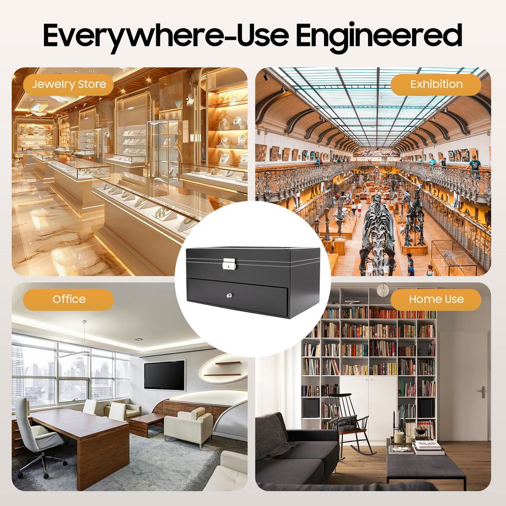 Винтажная коробка для часов для мужчин с замком, органайзер для хранения 6 часов и 9 очков, деревянный дисплей из ПУ кожи, подарок для коллекционера