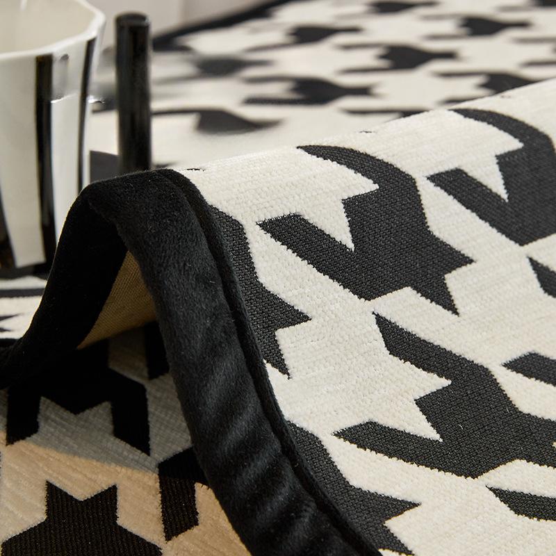 Подушка для дивана в скандинавском стиле с рисунком «гусиные лапки» Высококачественная нескользящая грязеотталкивающая подушка Полотенце для спинки Универсальная пыленепроницаемая ткань Four Seasons для дивана