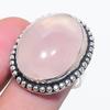 Rose Quartz Gemstone 925 Sterling Silver Jewelry Ring Size 7