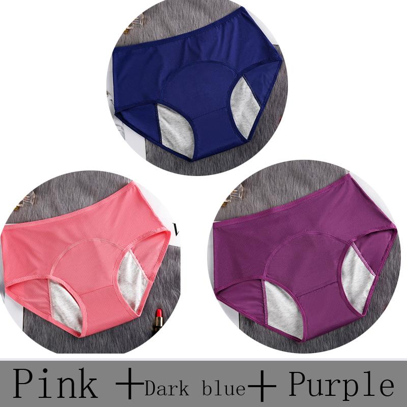 Женские трусики, 3 шт., герметичные хлопковые трусы для менструации, женское нижнее белье, менструальные женские водонепроницаемые трусы