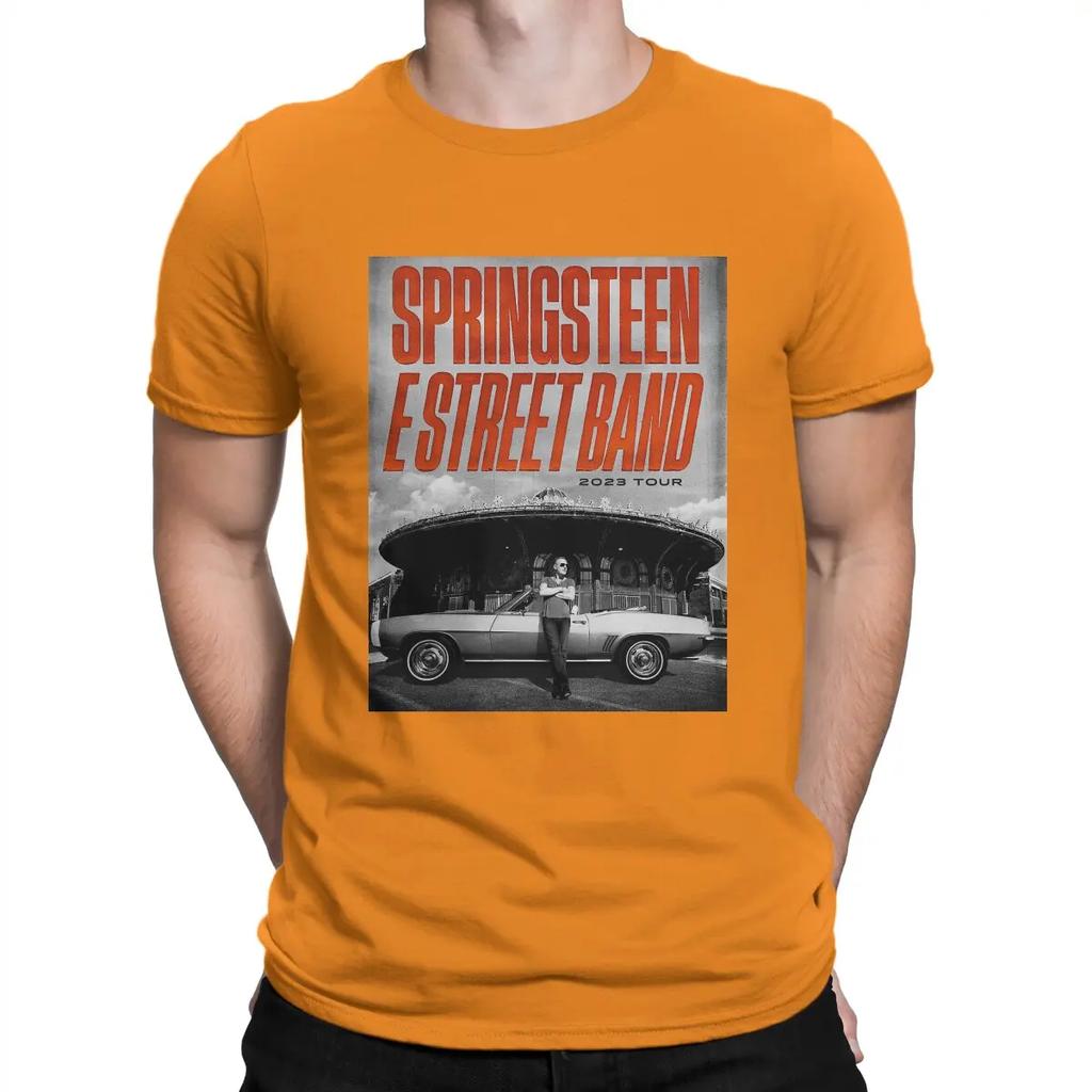 Poster T Shirt 100% Cotton Novelty T-Shirts Crewneck Bruce The E Street Band Springsteen Tee Shirt Short Sleeve Tops Unisex