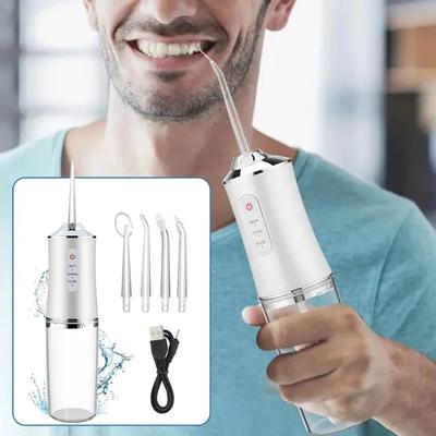 Новый ирригатор для полости рта USB перезаряжаемый ирригатор для воды портативный стоматологический ирригатор с 4 наконечниками 220 мл резервуар для воды IPX7 водонепроницаемый очиститель зубов