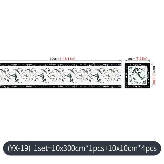 Съемный бордюр для пола, самоклеящиеся наклейки на плитку, пилинг-палка для гостиной, водостойкий настенный декор, линии, наклейки для кухни, ванной комнаты
