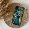 Bird Peacock Feather Phone Case For Samsung S25,S24,S21,S22,S23,S30,Ultra,S20,Plus,Fe,Lite,5G Black Cover