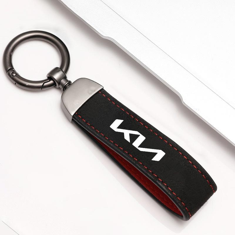 2026 Hot Car Sticker Suede Car Keychain Leather Pendant Key Ring Chain Hanging Gift For Kia Sportage Ceed Xceed Sports K5 Seltos