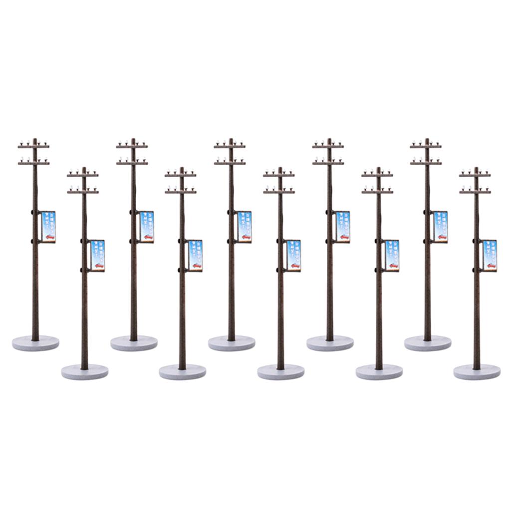 10 шт. мини-столб для электрических линий для поездов, железных дорог, микропейзаж 1/87, 8,1 см