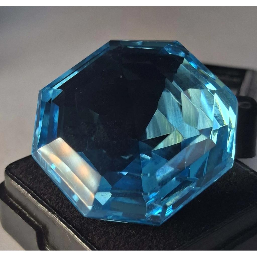 Certified Natural Sky Blue Topaz Octagon Cut 62-64 Ct Beautiful Loose Gemstone