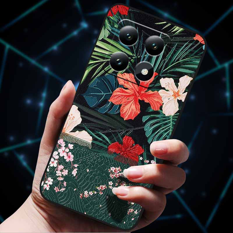 3D Flowers Emboss Fundas For Xiaomi 14T Pro 5G Case Soft Silicone Phone Cases for Xiaomi 14T 5G Back Covers Shell Mi 14T Pro Bag