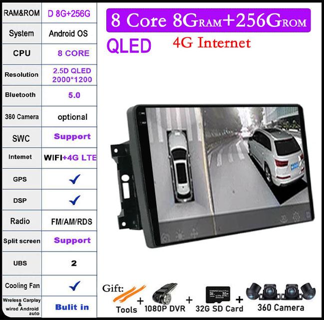 10 дюймов для Jeep Wrangler 3 JK 2007 - 2018 QLED DSP RDS Android 14 автомобильное радио Авторадио GPS навигация стерео