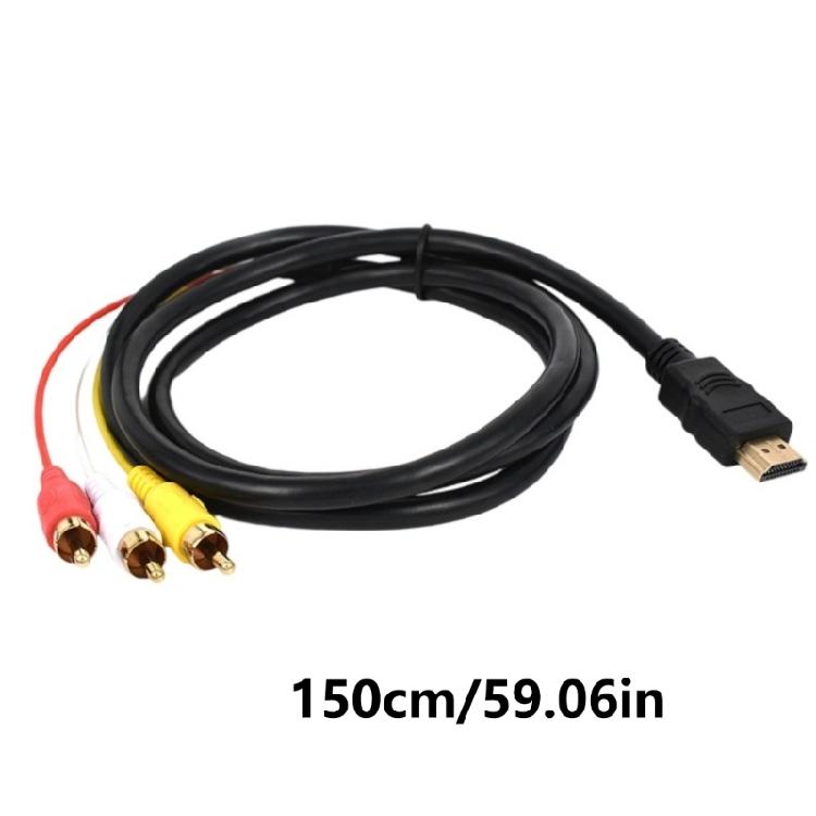HDTV-совместимый переходной кабель 3RCA Экранированный ПВХ кабель Поддерживает 1080P Видео высокой четкости Аудиоустройство